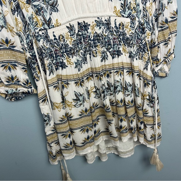 NEW Free People boho moonlight drive mini dress floral ivory combo size L - Picture 10 of 15